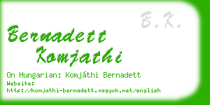 bernadett komjathi business card