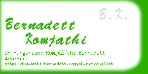 bernadett komjathi business card